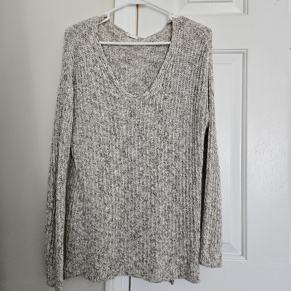 Garage v neck chunky knit off shoulder slouchy sweater tunic small